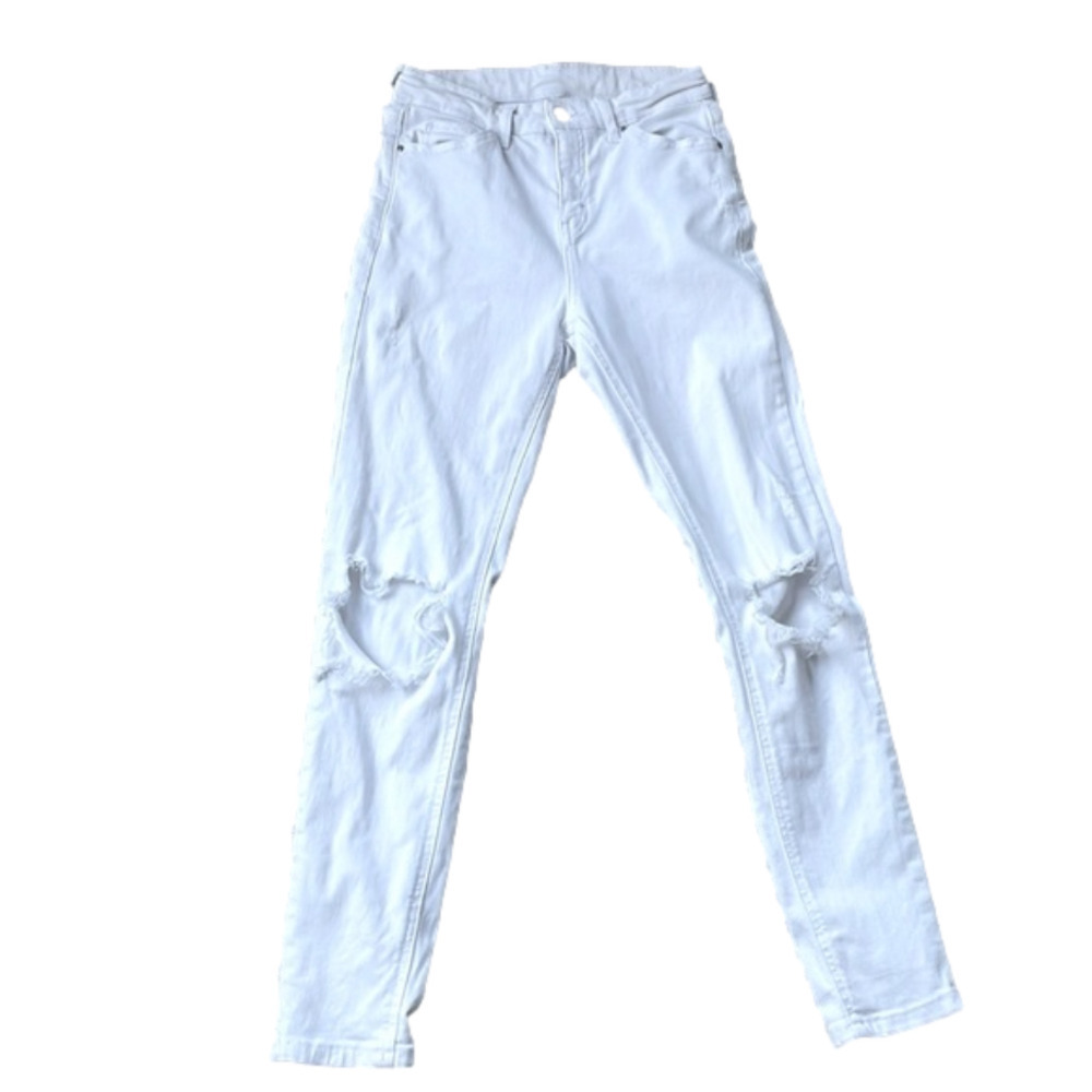 🌿TopShop White jeans with holes, size 26W/30L🌿 - Picture 2 of 8